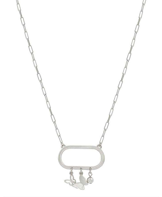 Butterfly Metal Ball Necklace