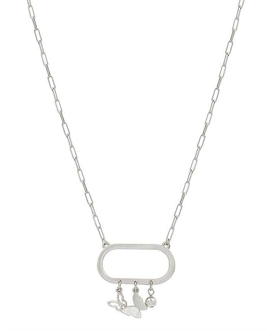 Butterfly Metal Ball Necklace