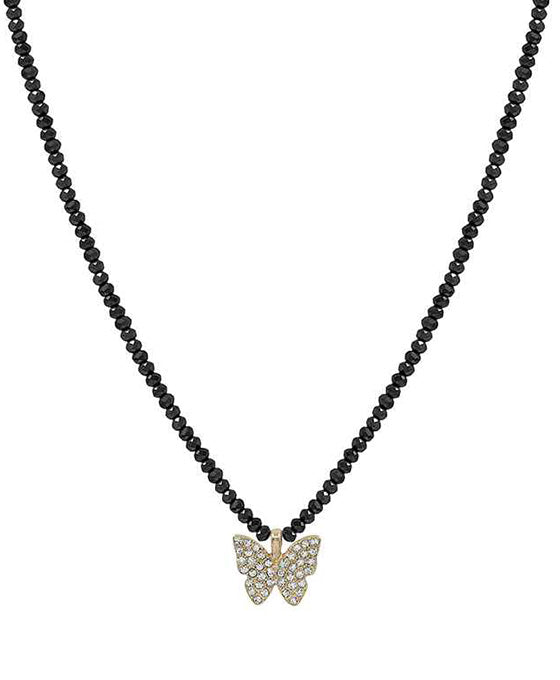 Pave Butterfly Pendant Necklace