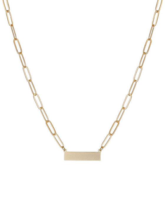 Metal Bar Link Chain Necklace