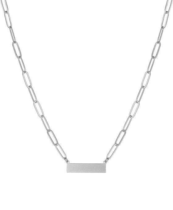 Metal Bar Link Chain Necklace