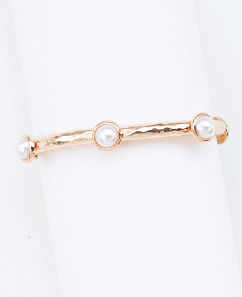 Hammered Texture w/ Stone Station Bangle