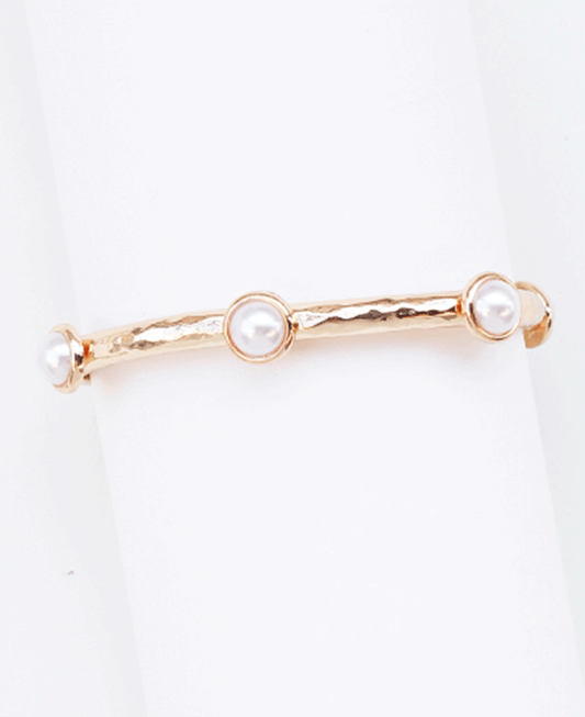 Hammered Texture w/ Stone Station Bangle