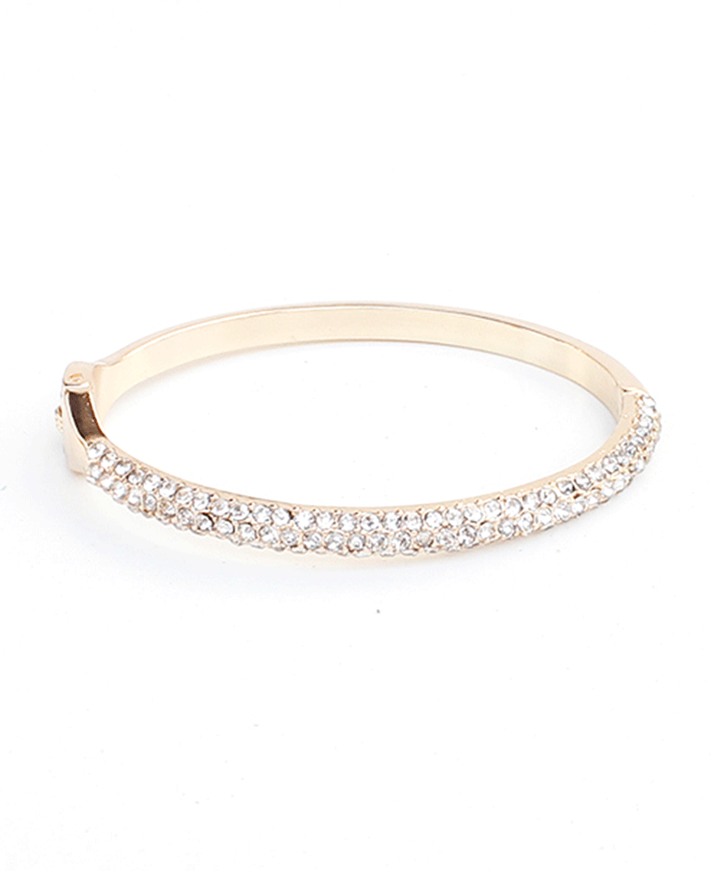 Crystal Pave Band Hinge Bangle Bracelet