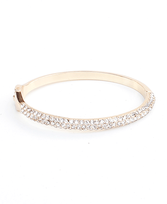 Crystal Pave Band Hinge Bangle Bracelet