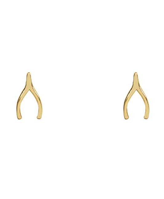 14KT Gold Dipped Wish Bone Earring