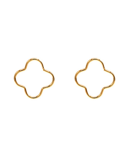 14KT Gold Dipped Wire Clover Post Earring