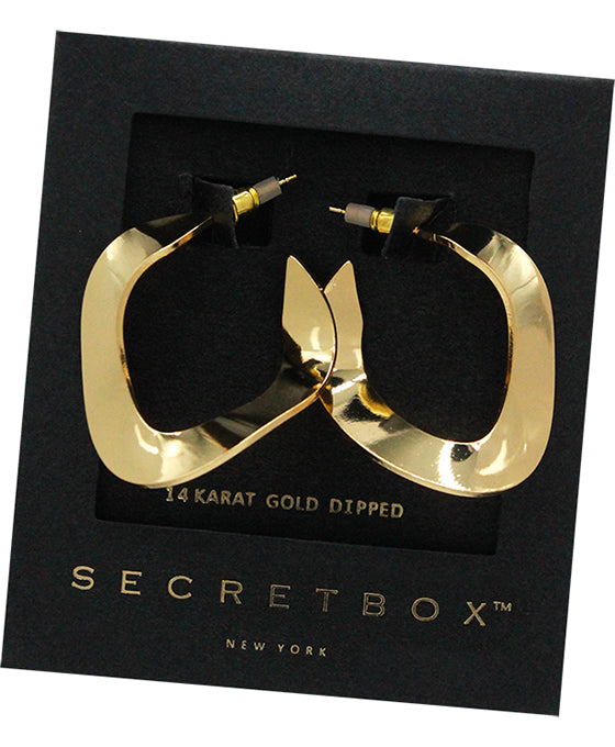 Gold Dipped Curshed Hoop Earring