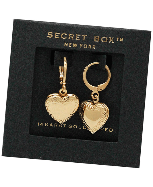 Gold Dipped Heart Locket Earring
