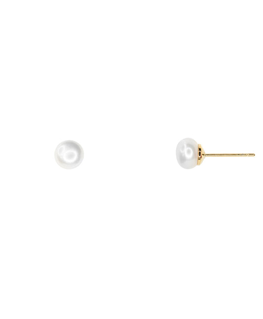 14KT Gold Dipped 6mm Genuine Pearl Earring