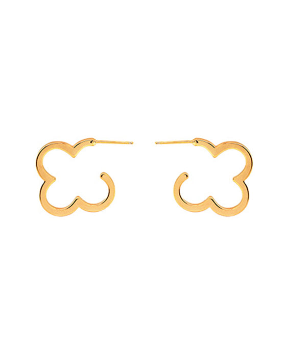 14KT Gold Dipped 25mm Clover Hoop Earring