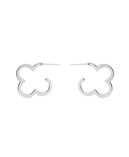 14KT Gold Dipped 25mm Clover Hoop Earring