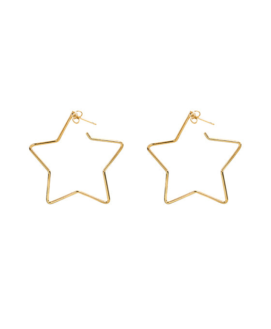 14KT Gold Dipped 40mm Star Earring