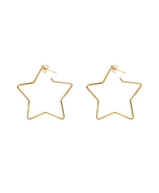 14KT Gold Dipped 40mm Star Earring