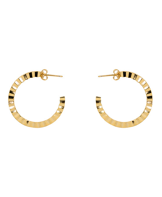 14KT Gold Dipped 30mm Zigzag Hoop Earring