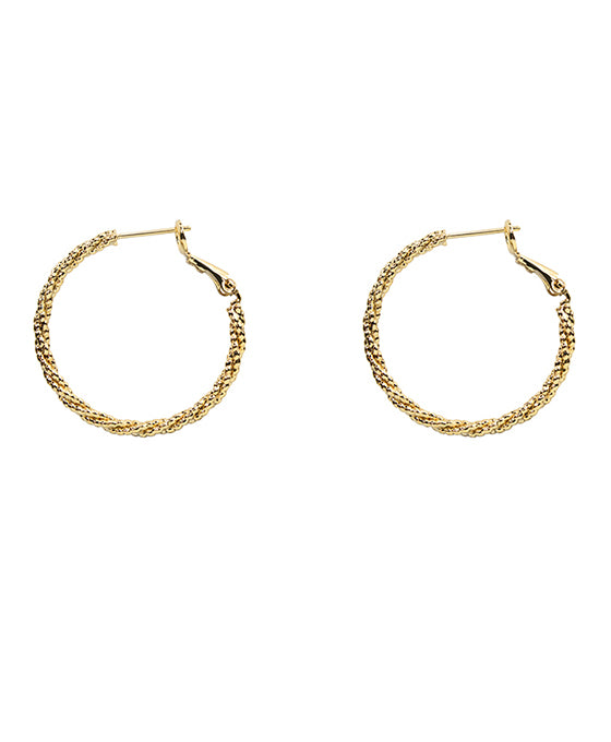14KT Gold Dipped 30mm Twist Pin Catch Earring