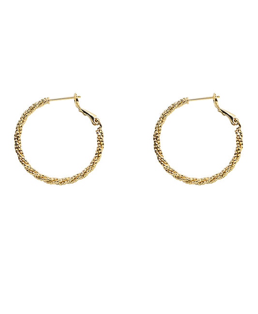 14KT Gold Dipped 30mm Twist Pin Catch Earring