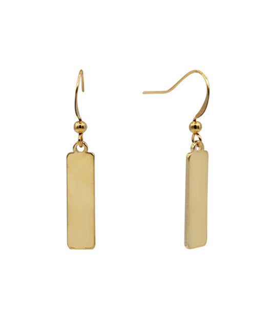 14KT Gold Dipped Rectangle Drop Earring