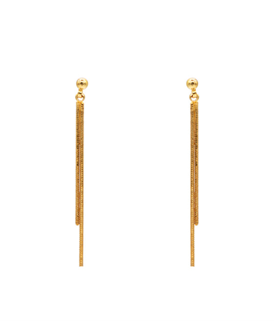 14K Gold Dipped Double Chain Stud Earring