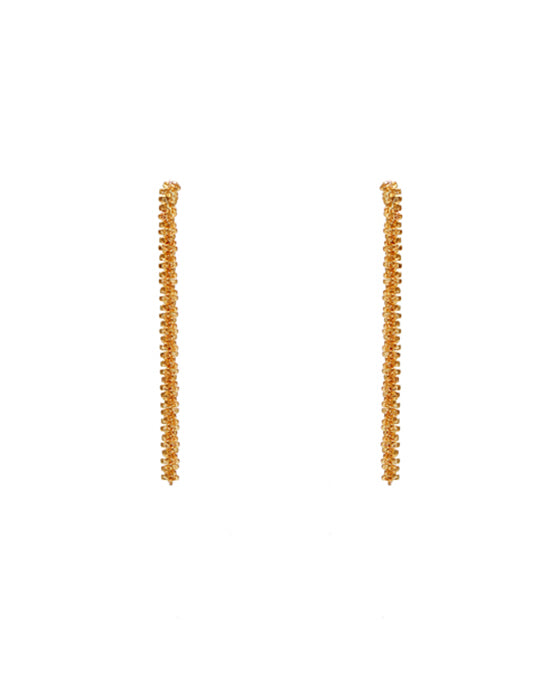 14K Gold Dipped Chain Drop Stud Earring