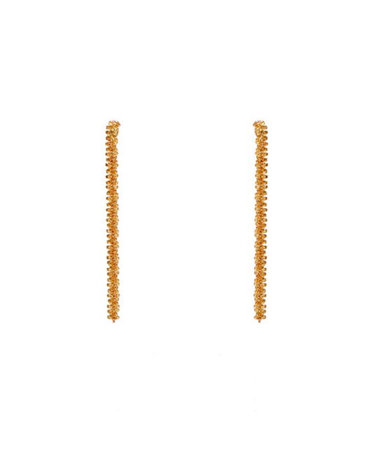 14K Gold Dipped Chain Drop Stud Earring