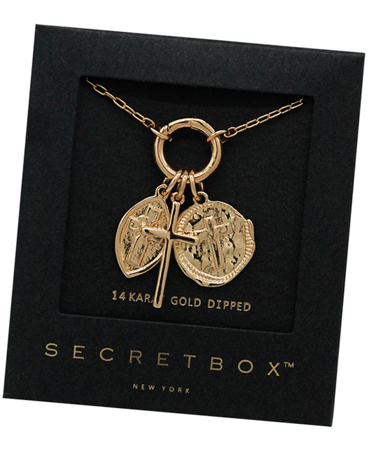 Gold Dipped Cross Charms Necklace