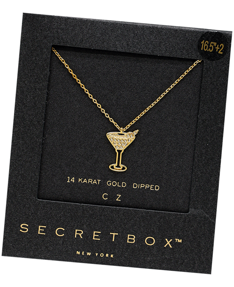 Gold Dipped Martini Glass Necklace