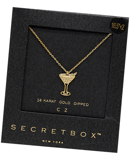 Gold Dipped Martini Glass Necklace