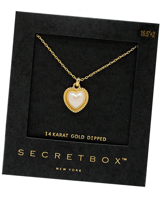 Gold Dipped Heart Pearl Necklace