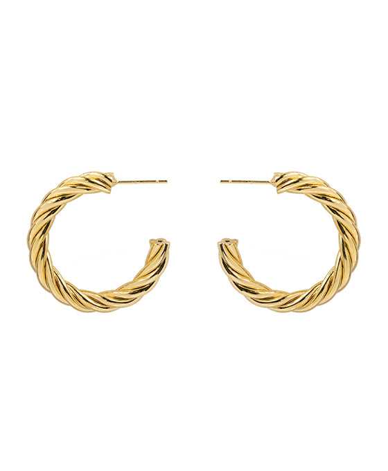 14K Gold Dipped 30mm Twisted Bold Hoop Earring