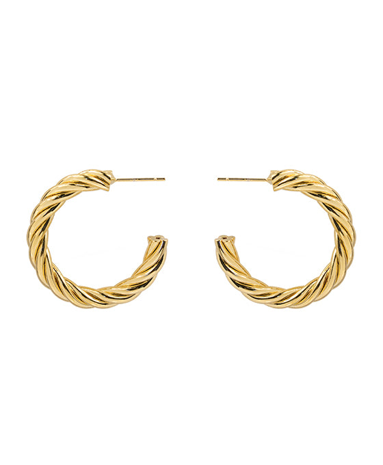 14K Gold Dipped 30mm Twisted Bold Hoop Earring