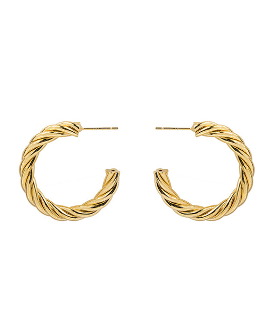 14K Gold Dipped 30mm Twisted Bold Hoop Earring
