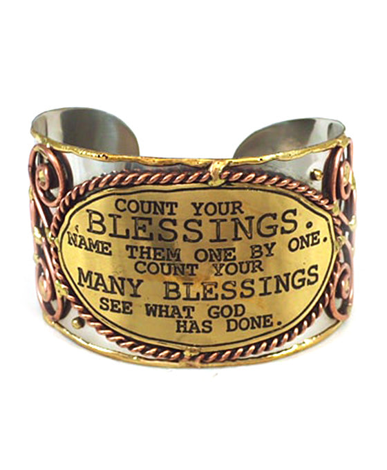 Count Your Blessing 2 Tone Cuff