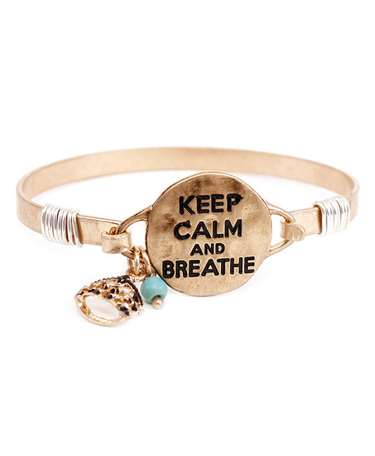 KEEP CALM & BREATHE Wire Bracelet