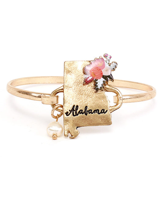 Alabama State Floral Wire Bracelet