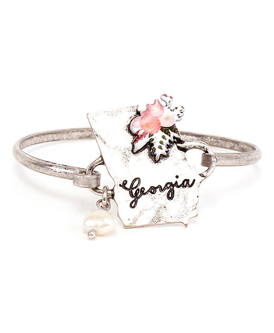 Georgia State Floral Wire Bracelet