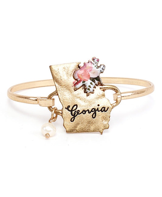 Georgia State Floral Wire Bracelet