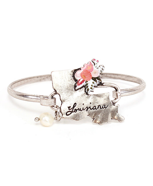 Louisiana State Floral Wire Bracelet