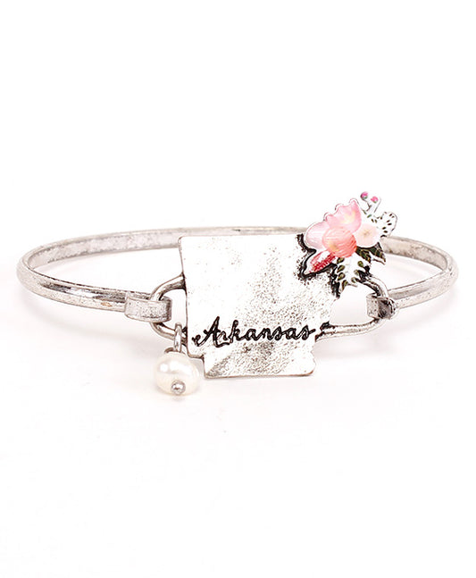 Arkansas State Floral Wire Bracelet
