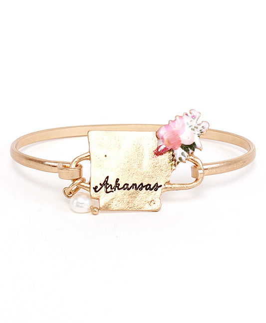 Arkansas State Floral Wire Bracelet