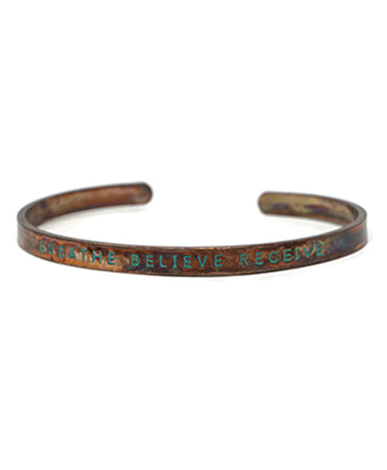 BREATHE BELIEVE RECEIVE Inspirational Bracelet