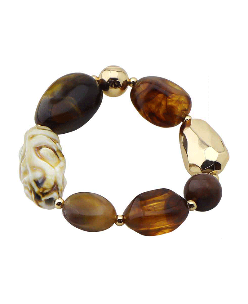 Mixed Texture Resin Pebble Bracelet
