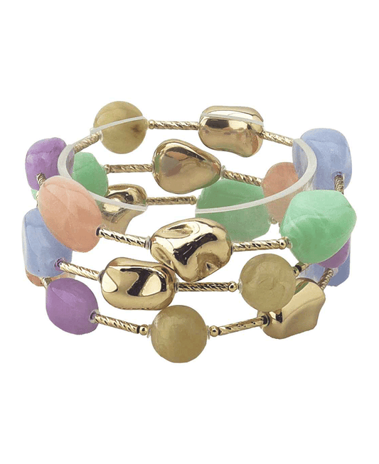 Multi Bead w/ Bar 3 Set Bracelet