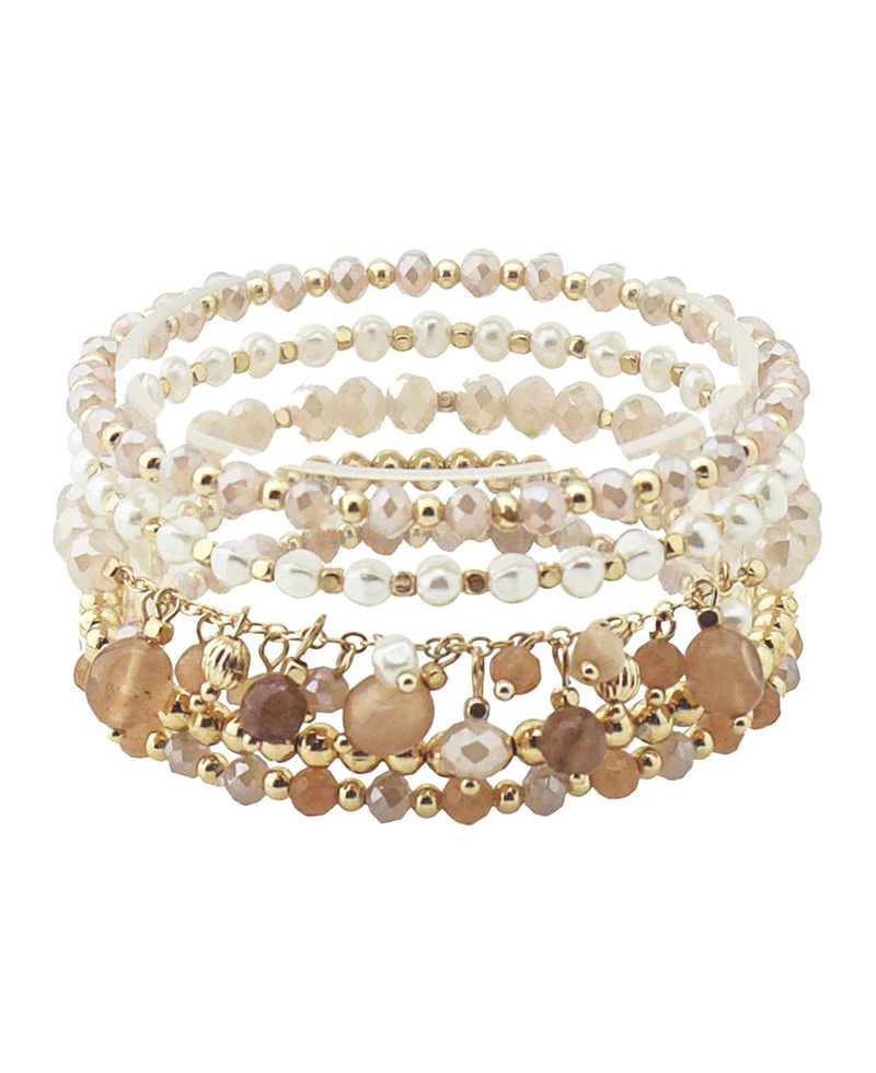 Mixed Bead Stackable Stretch Bracelet