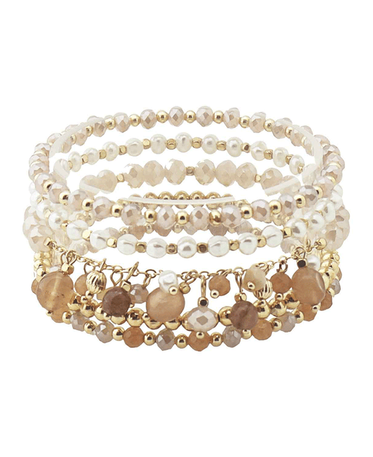 Mixed Bead Stackable Stretch Bracelet