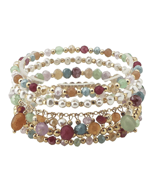 Mixed Bead Stackable Stretch Bracelet