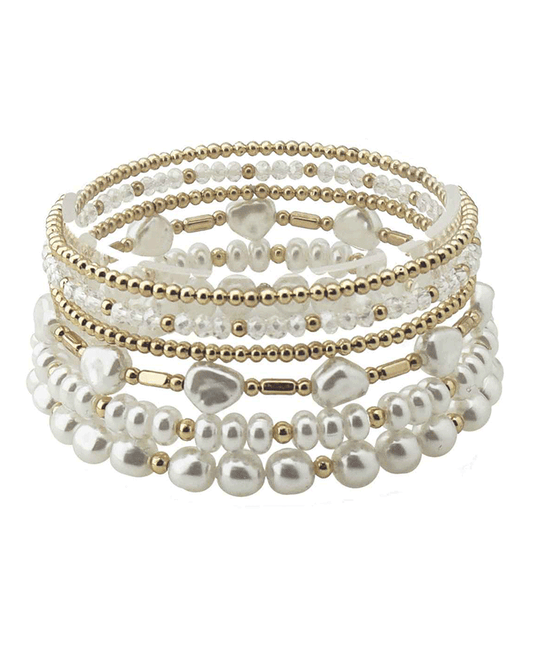 Mixed Pearl & CCB Stackable Bracelet