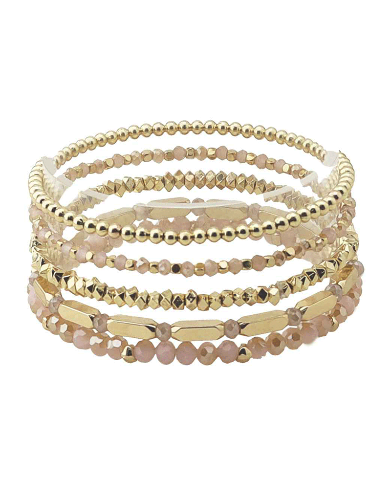 Mixed CCB & Stone Beads Bracelet