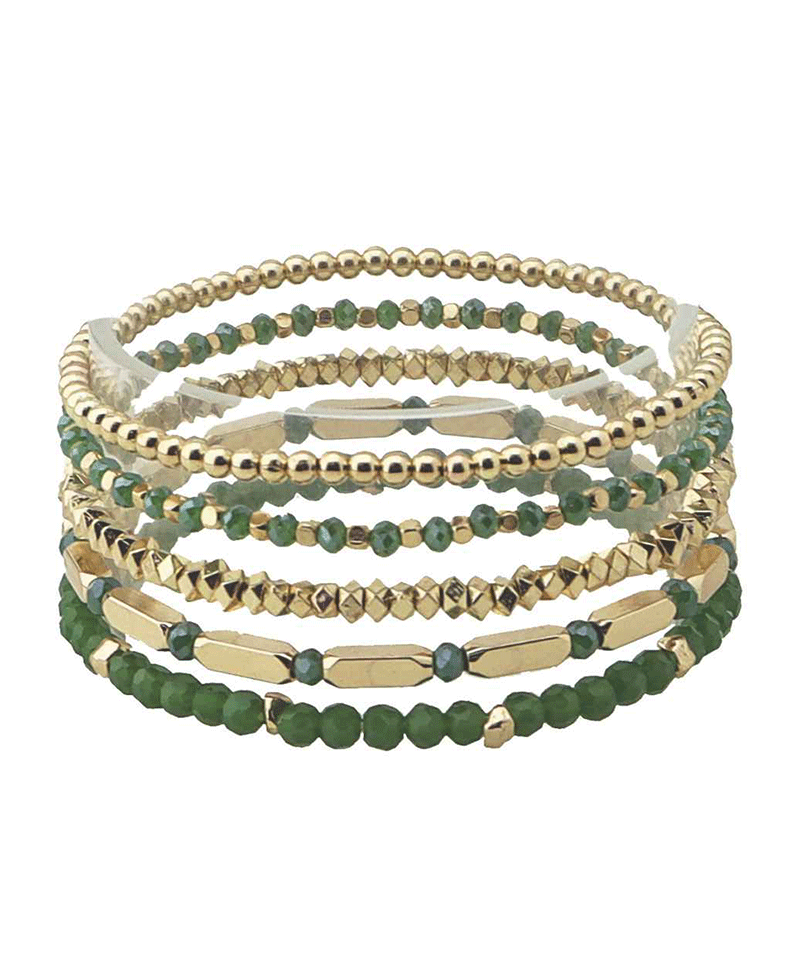 Mixed CCB & Stone Beads Bracelet