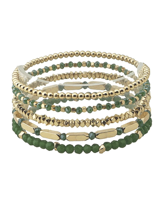 Mixed CCB & Stone Beads Bracelet